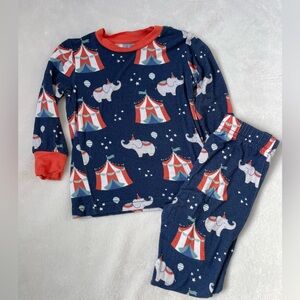 Kozi & Co // Circus Tent Bamboo Kids Pajama Set - Navy and Red